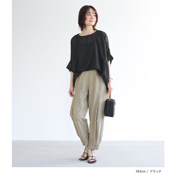 n'OrLABEL変形デザイン半袖風合いスラブニットソー | osharewalker | 詳細画像8 