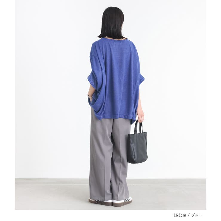 n'OrLABEL変形デザイン半袖風合いスラブニットソー | osharewalker | 詳細画像11 