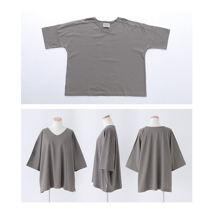 n'OrLABEL汗ジミ防止ゆるっとVネックTシャツ | osharewalker | 詳細画像16 
