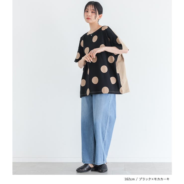 n'OrLABELドット柄×無地前後2wayTシャツ | osharewalker | 詳細画像7 