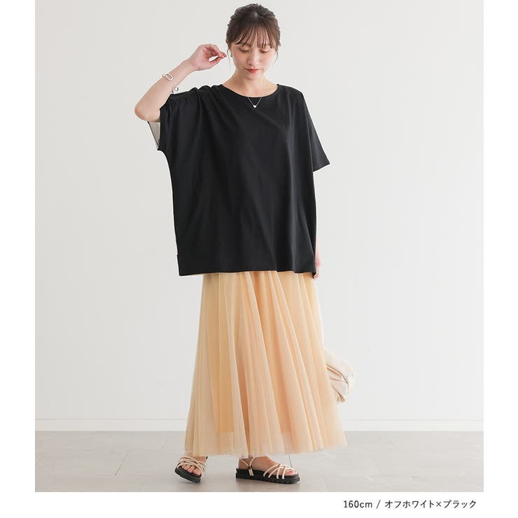 n'OrLABELドット柄×無地前後2wayTシャツ | osharewalker | 詳細画像12 