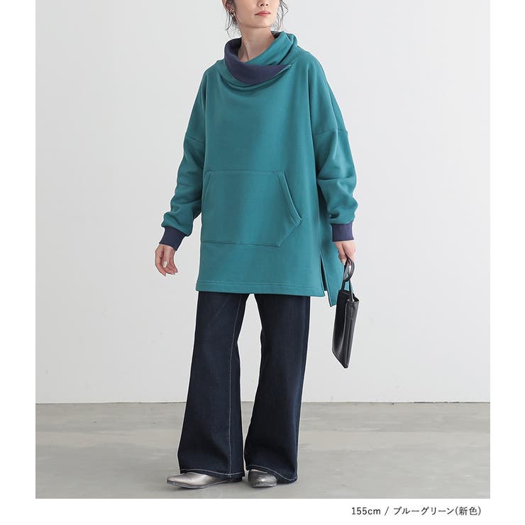 n'OrLABEL配色スタンドネック裏起毛チュニック  | osharewalker | 詳細画像15 