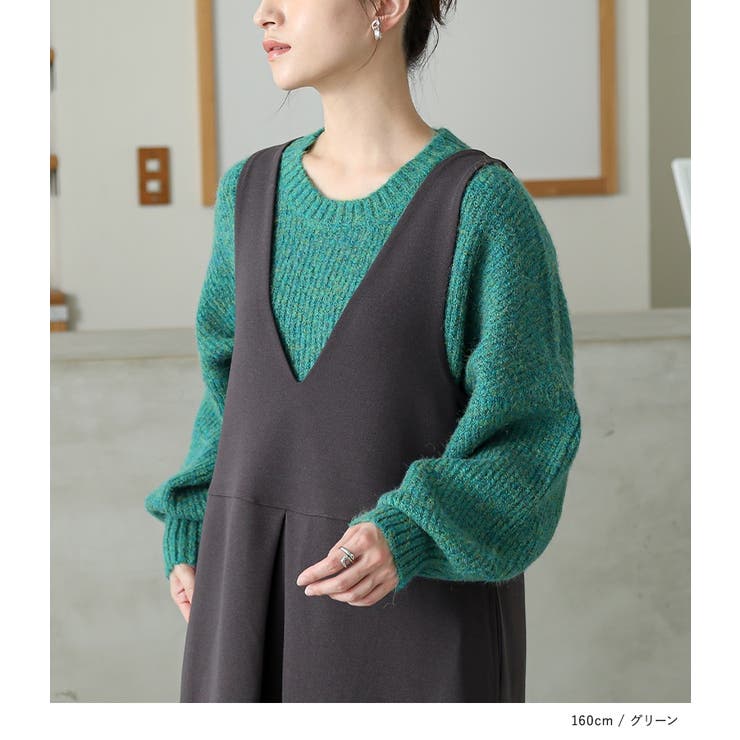 n'OrLABELミックスカラーパフスリーブニット  | osharewalker | 詳細画像9 