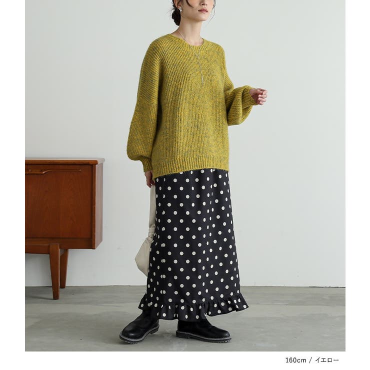 n'OrLABELミックスカラーパフスリーブニット  | osharewalker | 詳細画像12 