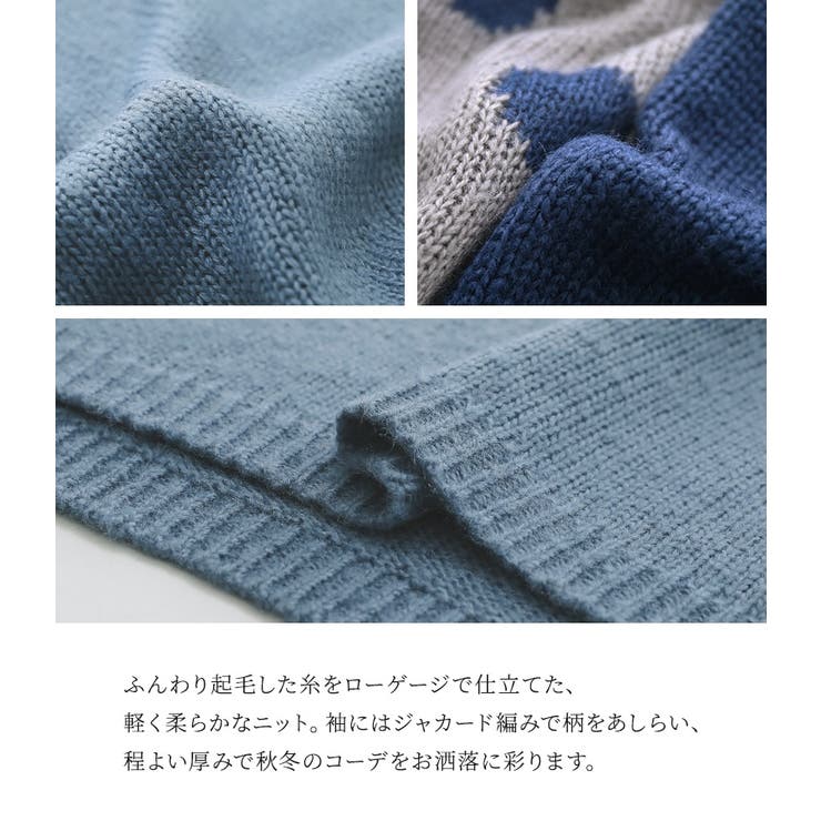 n'OrLABELドット柄ジャカードローゲージニット  | osharewalker | 詳細画像5 