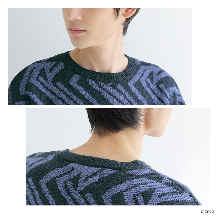 n'OrLABELジオメトリック柄ジャカードニット  | osharewalker【MEN】 | 詳細画像10 