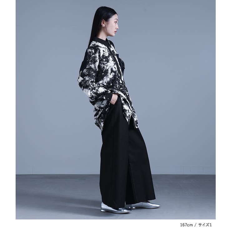 kOhAKU水彩画風アート柄ロングシャツ[品番：MITW0016528