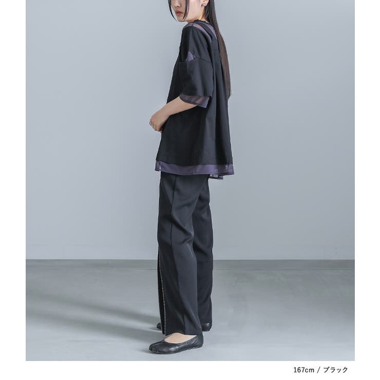 kOhAKUシアードッキング配色Tシャツ | osharewalker | 詳細画像11 