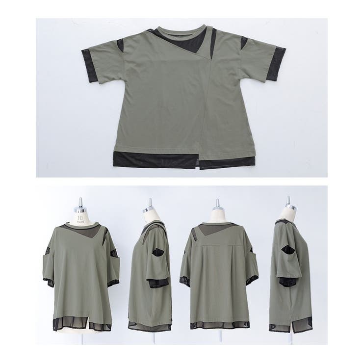 kOhAKUシアードッキング配色Tシャツ | osharewalker | 詳細画像16 