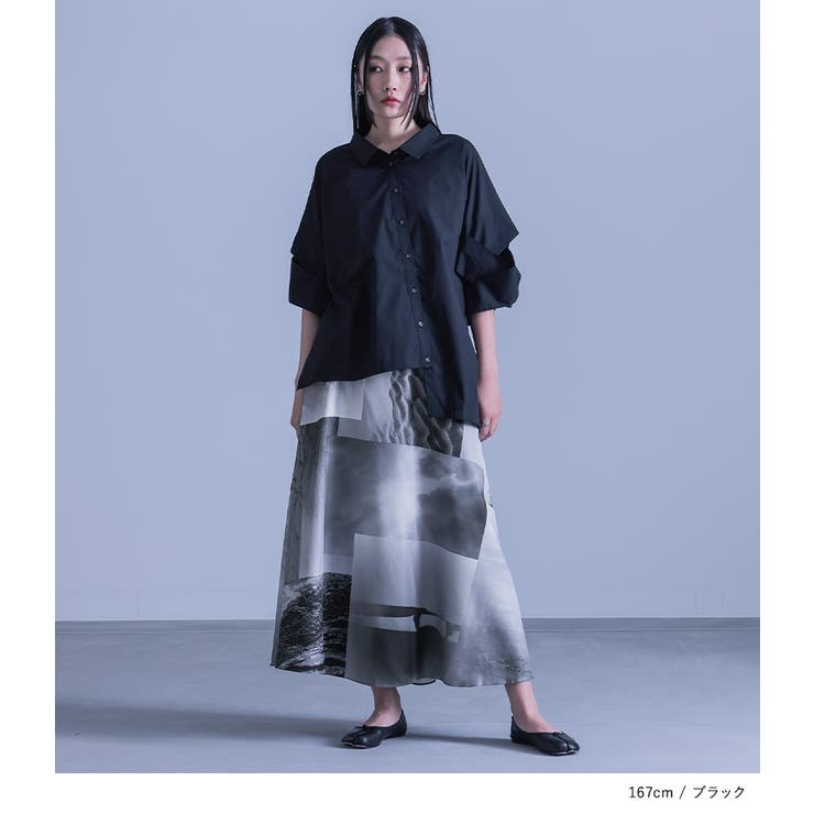 kOhAKUデザインスリーブアシメシャツ[品番：MITW0016750