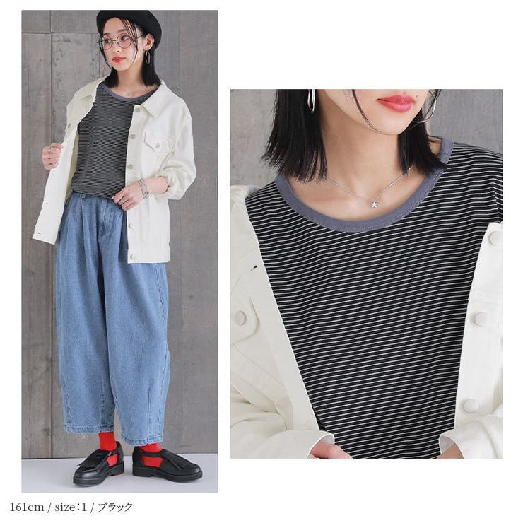 n'OrLABELボーダー柄リンガーTシャツ | osharewalker | 詳細画像7 