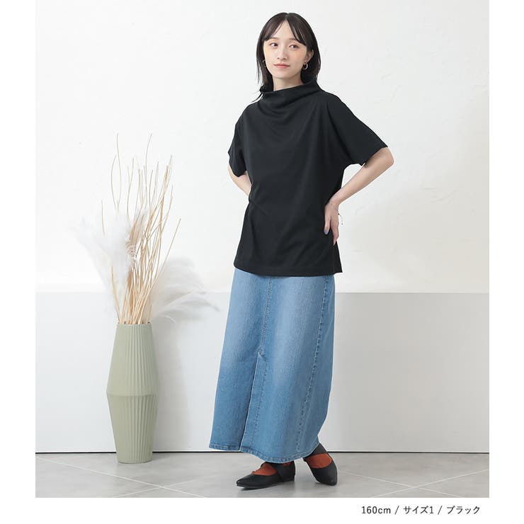 n'OrLABELひんやり冷感ボトルネックTシャツ[品番：MITW0016691