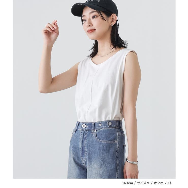 希少になる n'OrLABEL汗ジミ防止コットン100％ステッチタンクトップ[品番 タンクトップ