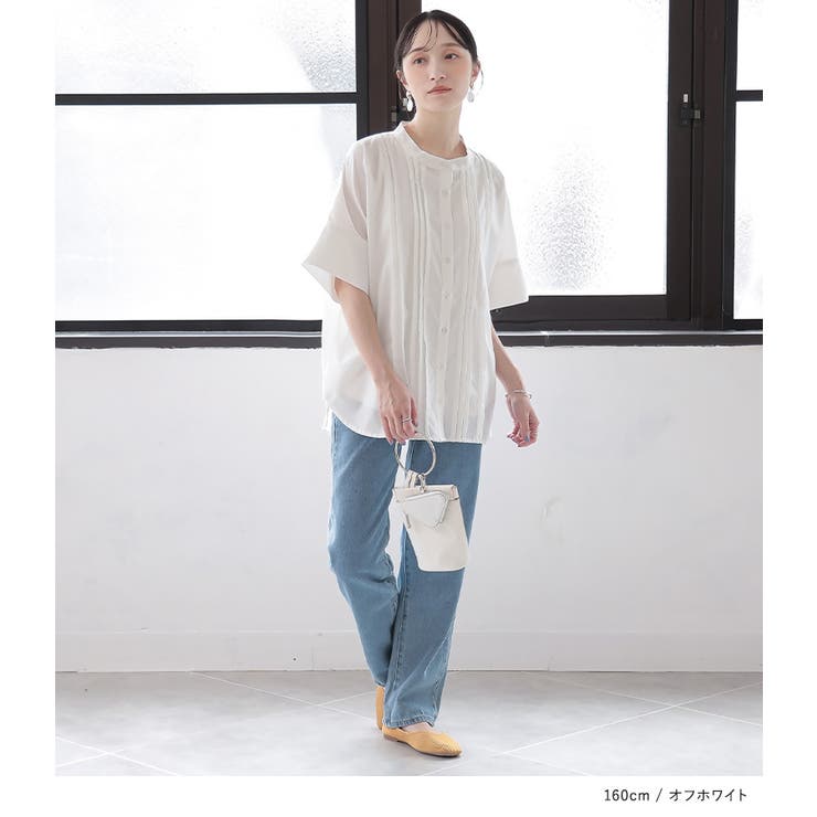 n'OrLABELピンタックバンドカラーブラウス[品番：MITW0016726