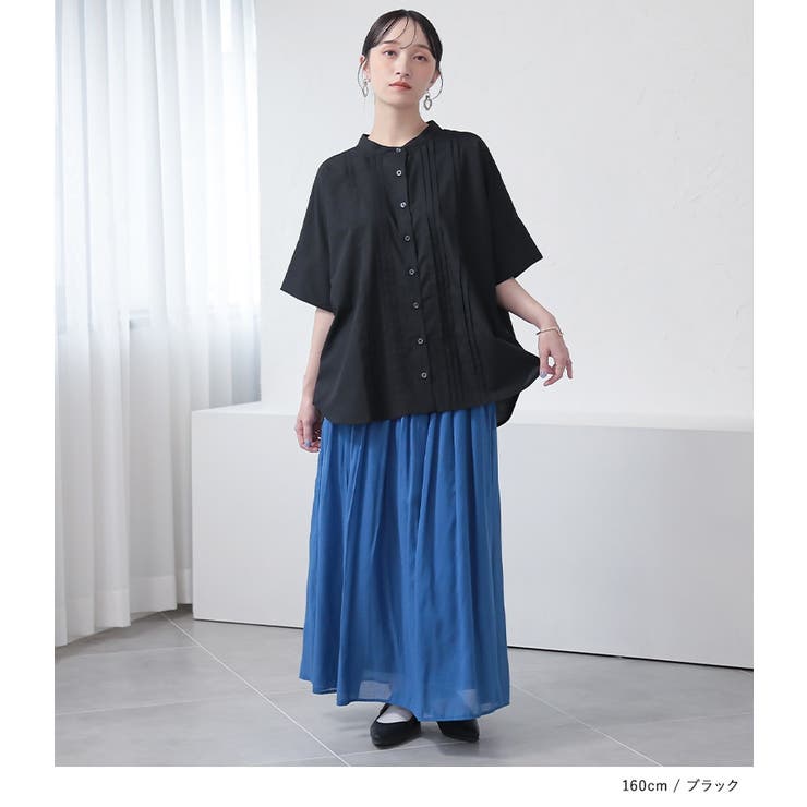 n'OrLABELピンタックバンドカラーブラウス[品番：MITW0016726