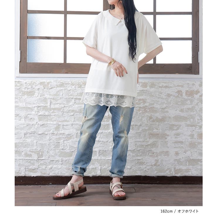n'OrLABEL接触冷感襟付きドルマンTシャツ | osharewalker | 詳細画像11 