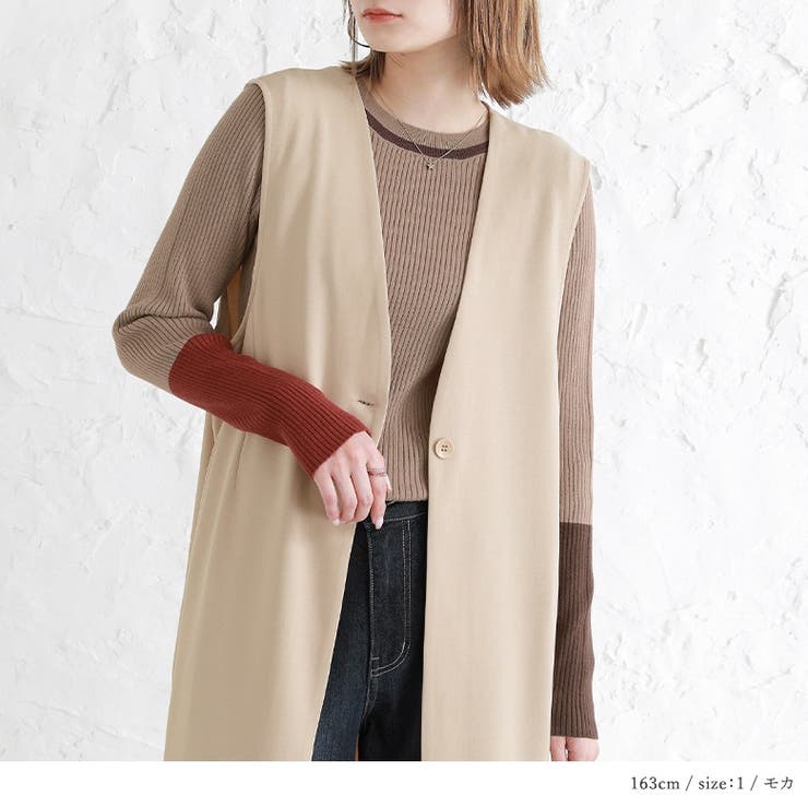 n'OrLABEL配色リブ編みデザインニット | osharewalker | 詳細画像10 