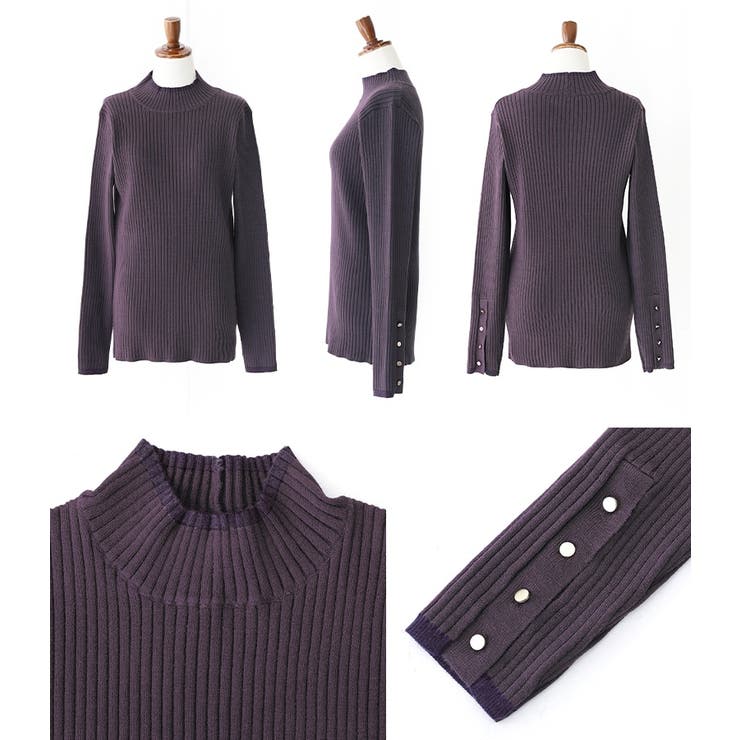 n'OrLABEL配色袖ボタンハイネックニット  | osharewalker | 詳細画像15 