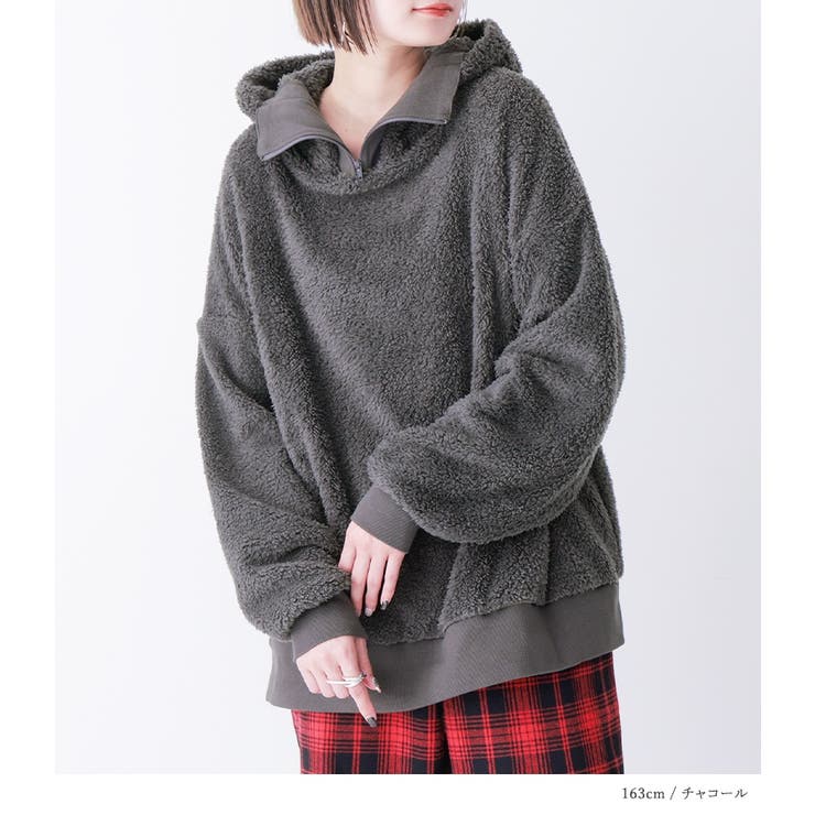 n'OrLABELスタンドジップ付きボアパーカー[品番：MITW0017085