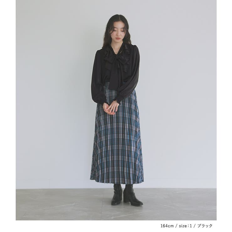 somari imaginationボウタイ付きラッフルフリルブラウス | osharewalker | 詳細画像10 