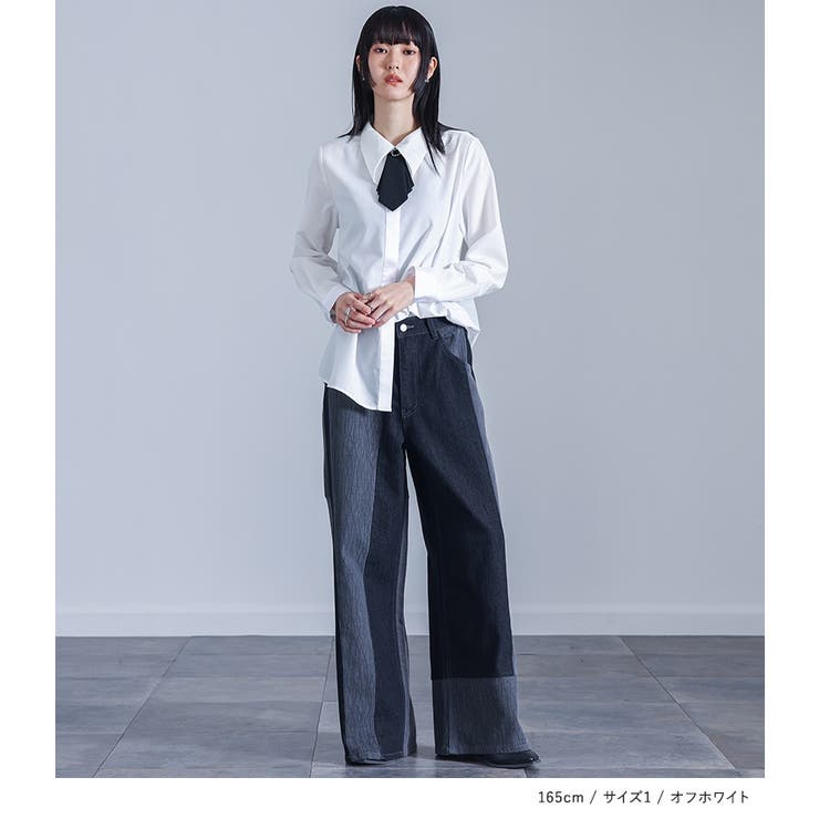 kOhAKU取り外しタイ付きシャツ | osharewalker | 詳細画像2 