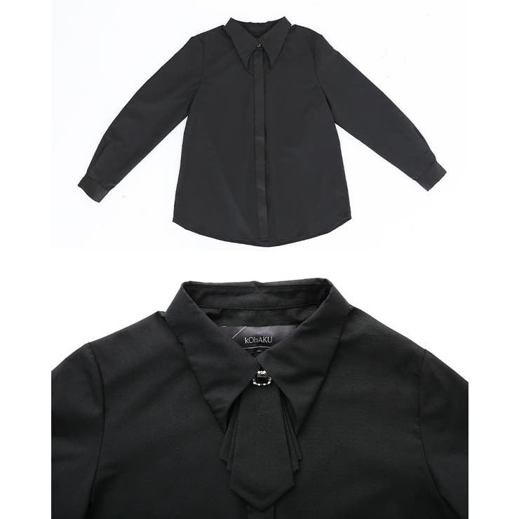 kOhAKU取り外しタイ付きシャツ | osharewalker | 詳細画像15 