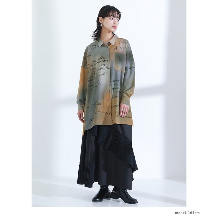 kOhAKUグラデーションプリントロングシャツ | osharewalker | 詳細画像10 