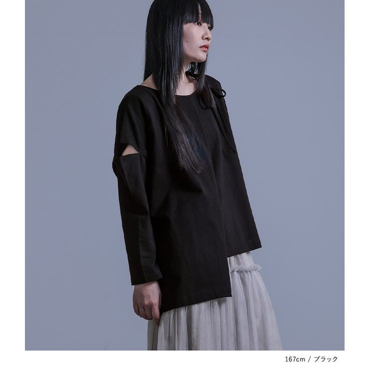 kOhAKUアシメカッティングロンT | osharewalker | 詳細画像3 