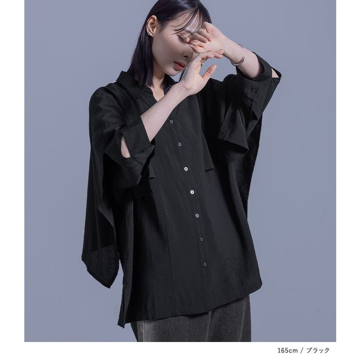 kOhAKU変形袖シャツ[品番：MITW0017230]｜osharewalker