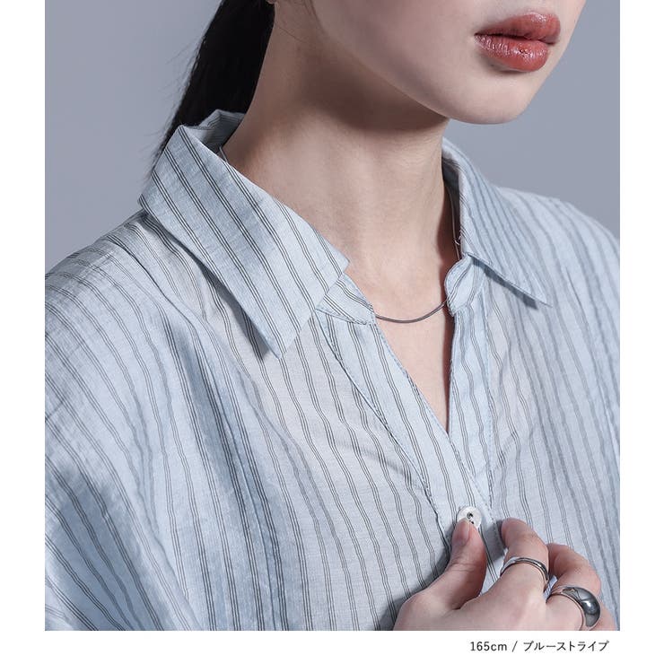 名巧は愚なるが如し　ブルーストライプシャツ　XL 名巧は愚なるが如しブルーストライプシャツXL