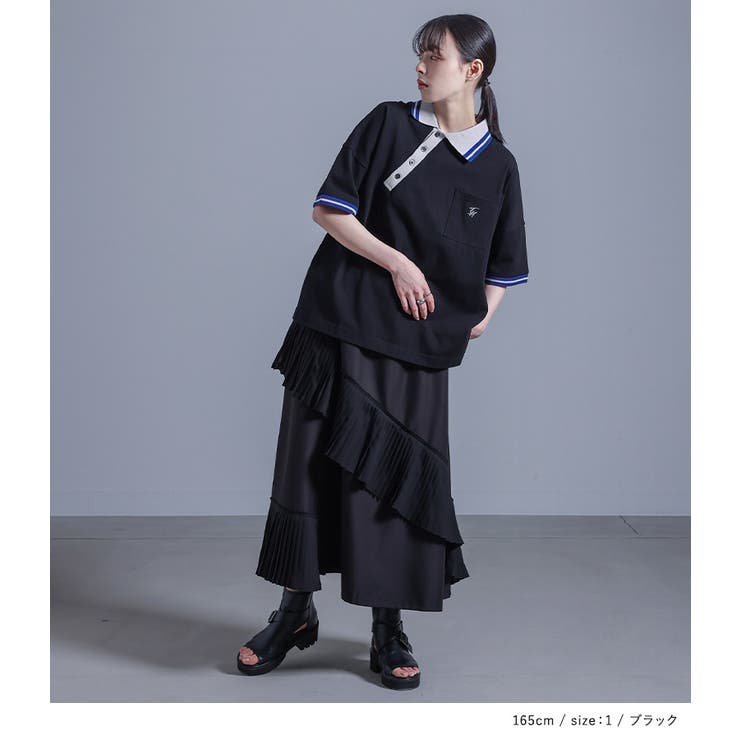 kOhAKUアシンメトリーカラーポロシャツ[品番：MITW0017274