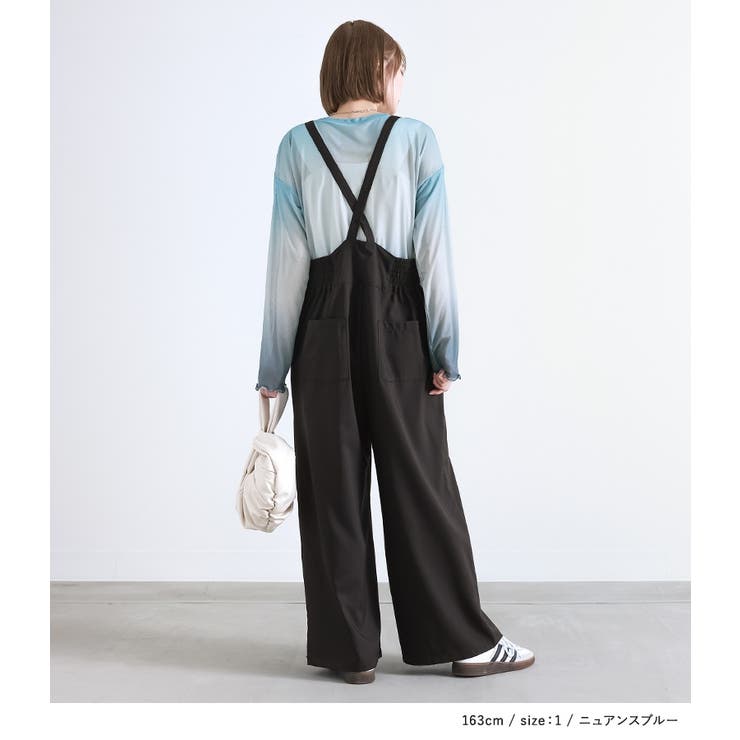 n'OrLABELグラデーションプリントメッシュトップス[品番