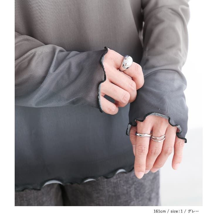 n'OrLABELグラデーションプリントメッシュトップス | osharewalker | 詳細画像15 