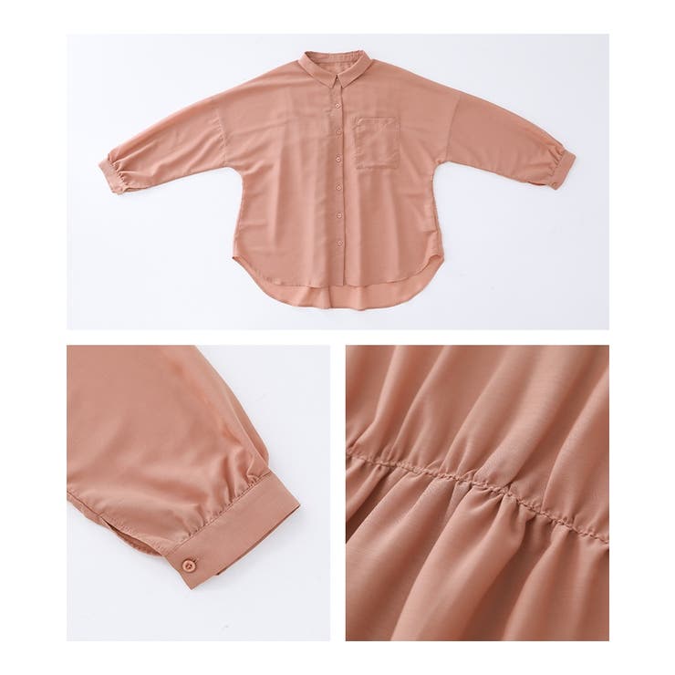 n'OrLABEL防シワ＆UVカット加工シアーシャツ[品番：MITW0017207