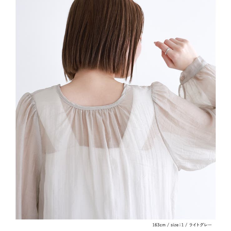 n'OrLABEL前後2wayリボン付きシアーブラウス | osharewalker | 詳細画像15 