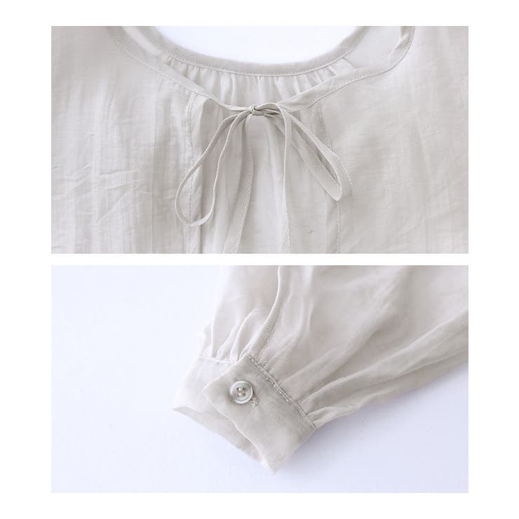 n'OrLABEL前後2wayリボン付きシアーブラウス | osharewalker | 詳細画像17 