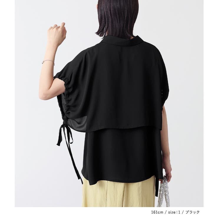 n'OrLABELレイヤード風リボンデザインシャツ | osharewalker | 詳細画像3 