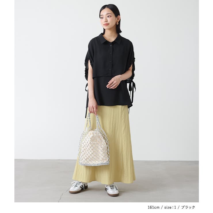 n'OrLABELレイヤード風リボンデザインシャツ | osharewalker | 詳細画像4 