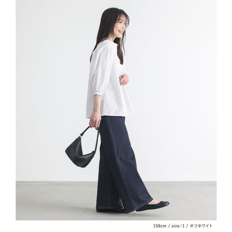 n'OrLABELストライプ柄ボリューム袖ブラウス | osharewalker | 詳細画像2 