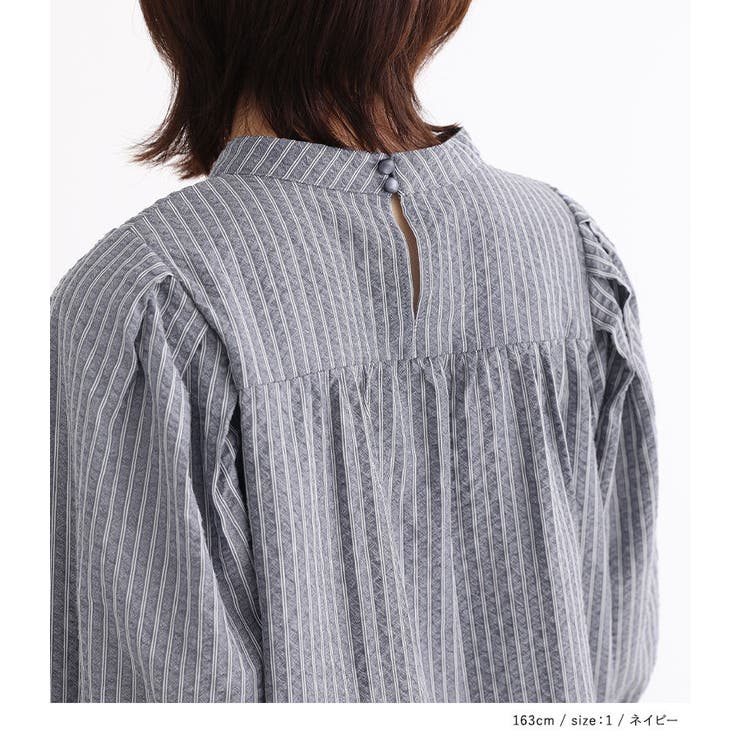 n'OrLABELストライプ柄ボリューム袖ブラウス | osharewalker | 詳細画像13 