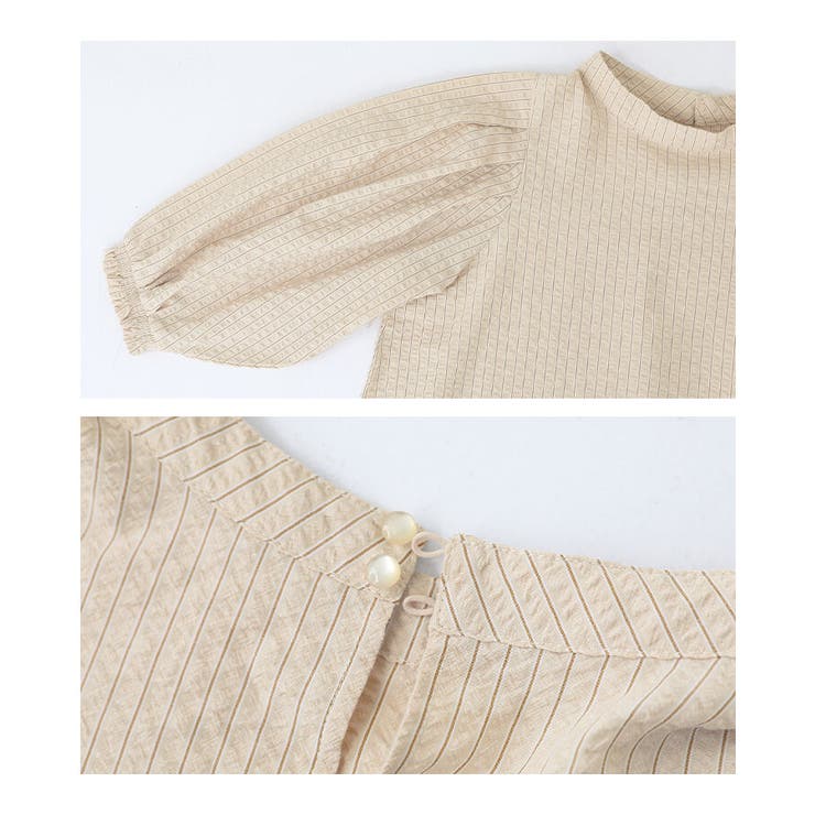 n'OrLABELストライプ柄ボリューム袖ブラウス | osharewalker | 詳細画像17 