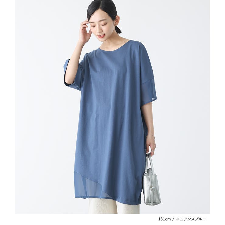 n'OrLABELシアー切替コクーンデザインチュニック | osharewalker | 詳細画像7 