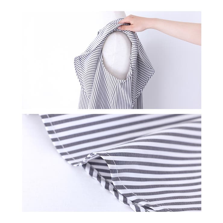 n'OrLABELストライプ柄フレアスリーブブラウス | osharewalker | 詳細画像18 