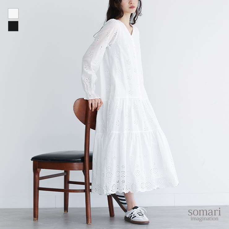 GIRLISH ホワイトマドレーヌワンピース