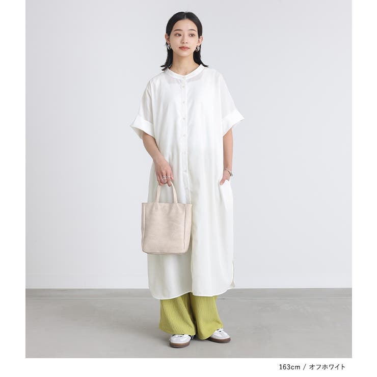 n'OrLABELバンドカラー半袖シャツワンピース[品番:MITW0015193 n'OrLABELバンドカラー半袖シャツワンピース[品番:MITW0015193
