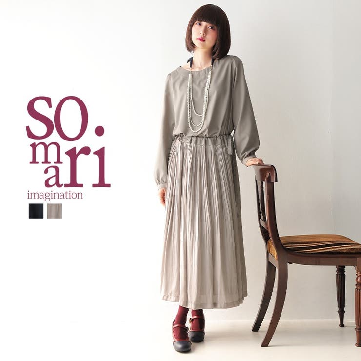 Somari Imaginationサテンプリーツワンピース 品番 Mitw Osharewalker オシャレウォーカー のレディースファッション通販 Shoplist ショップリスト