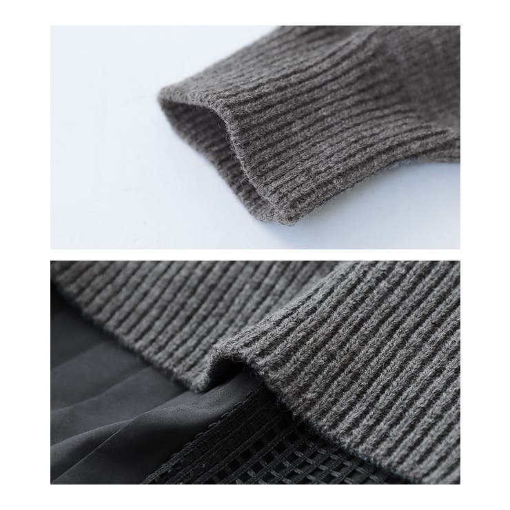 kOhAKU異素材ドッキングニットワンピース | osharewalker | 詳細画像16 