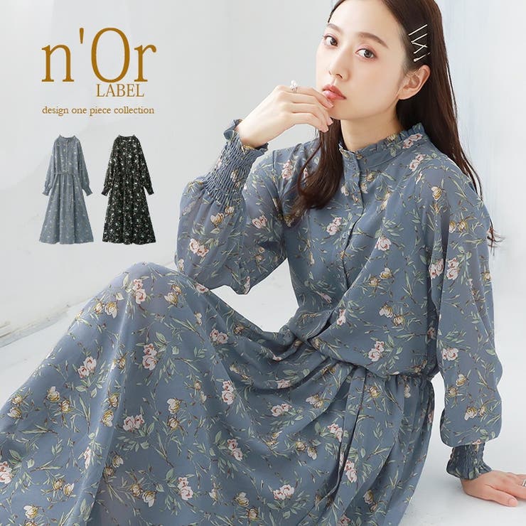 N Orlabel花柄スタンドネックワンピース 品番 Mitw Osharewalker オシャレウォーカー のレディースファッション通販 Shoplist ショップリスト