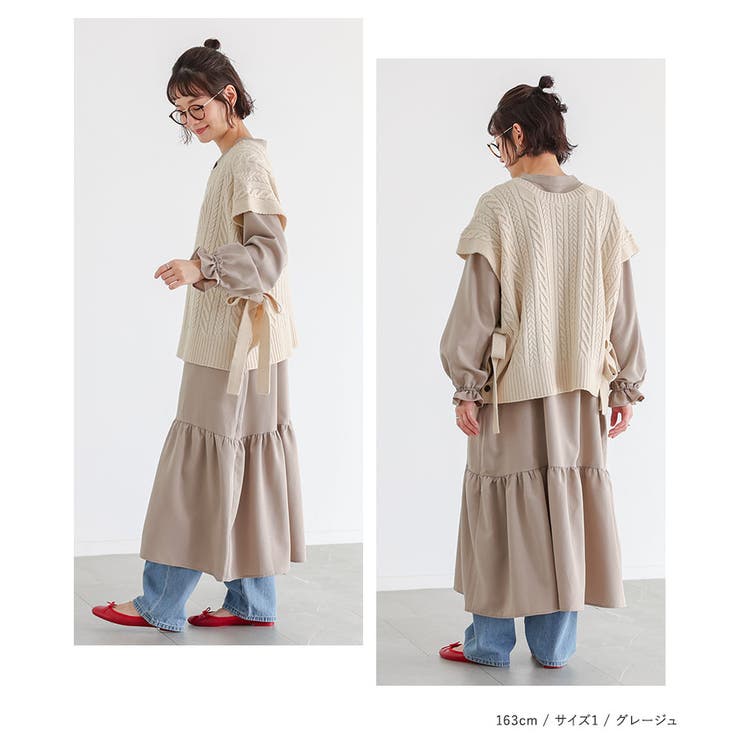 n'OrLABELニットベスト×シャツワンピースセット  | osharewalker | 詳細画像8 