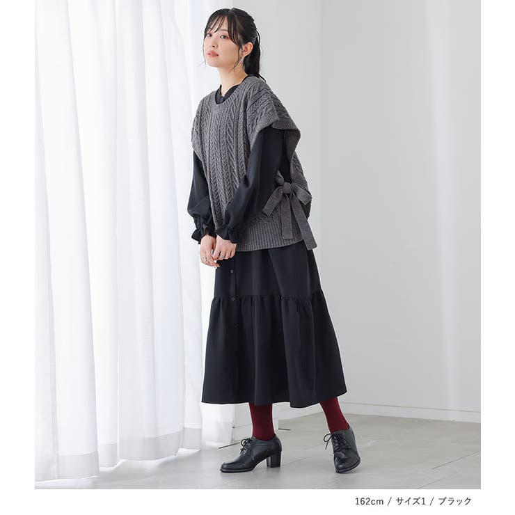 n'OrLABELニットベスト×シャツワンピースセット  | osharewalker | 詳細画像9 